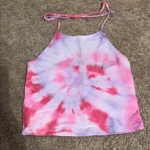 Tie dye halter crop top